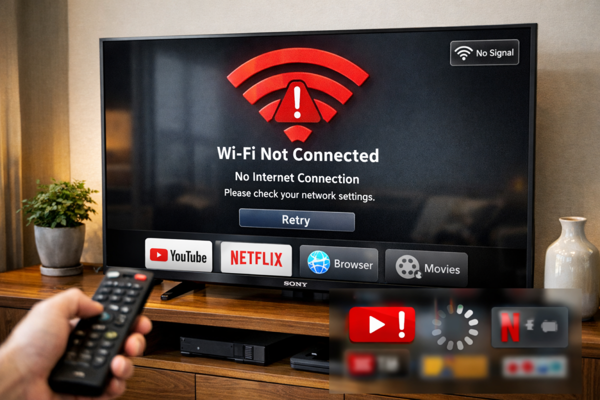 Tivi sony không nhận wifi 