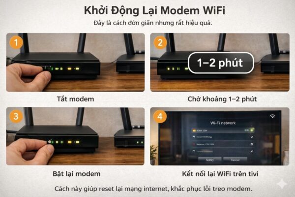 Sửa tivi sony không nhận wifi