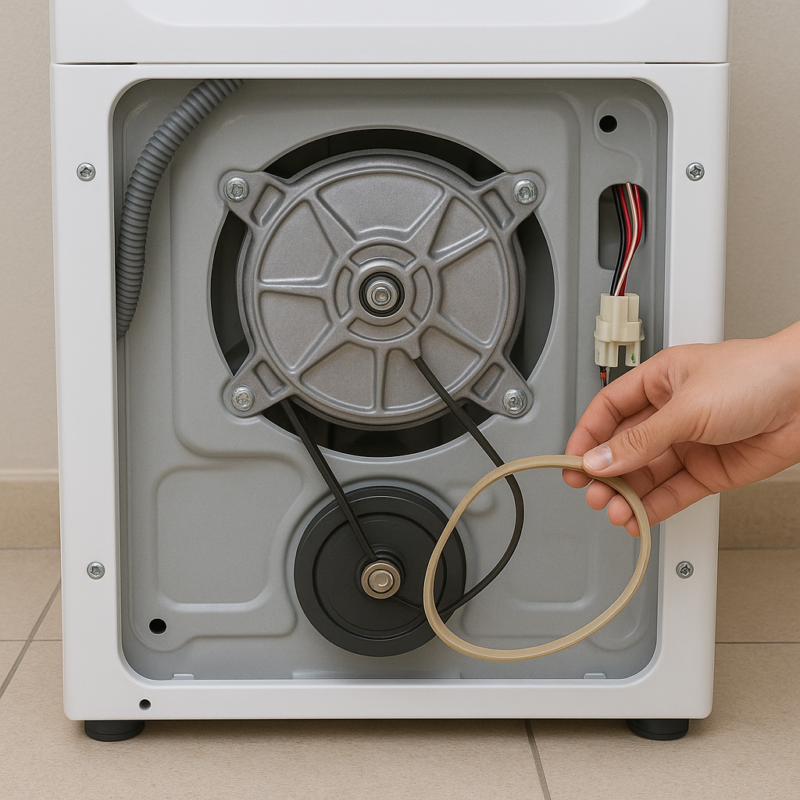 Động cơ hoặc dây curoa bị hỏng (với máy giặt cơ)