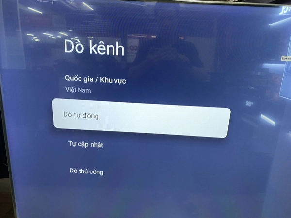 Dò kênh thủ công hoặc tự động.