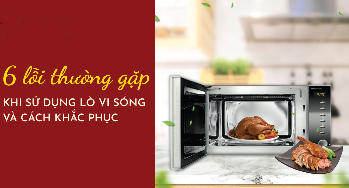 Các lỗi thường gặp khi sử dụng lò vi sóng.