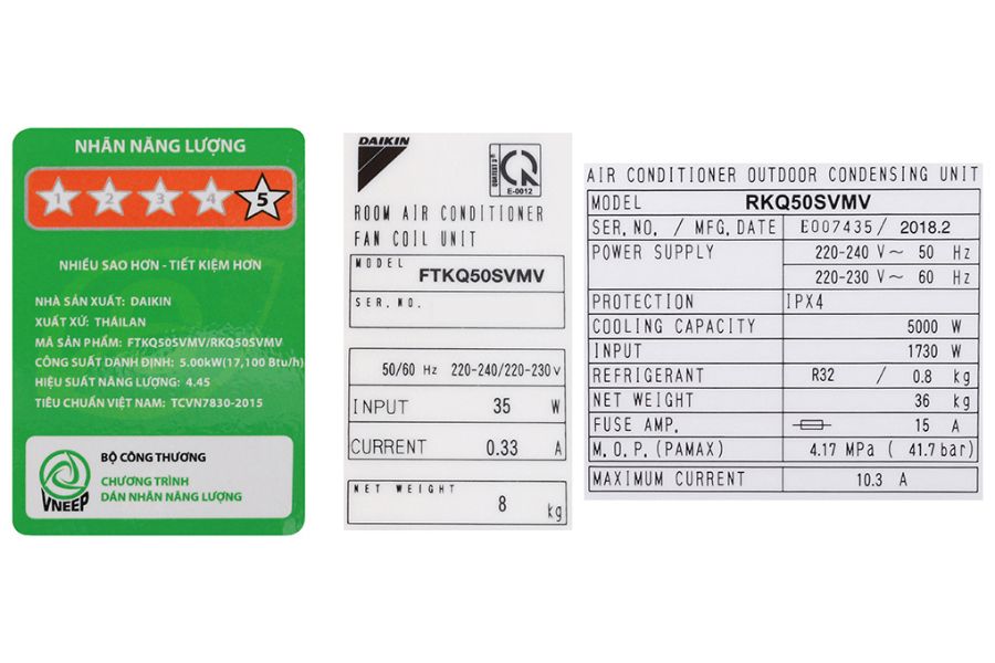 Nhận biết máy lạnh Daikin bao nhiêu ngựa qua mã model.